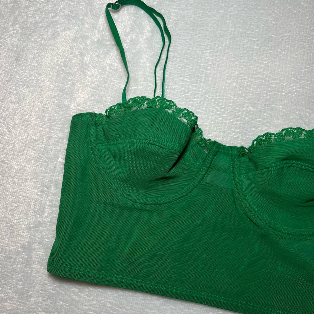 Adika green underwire corset tank top